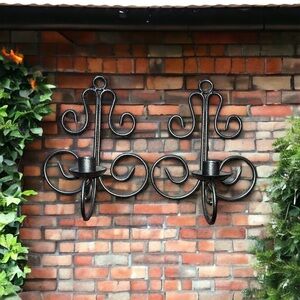 Set Of Vintage Brushed Metal Wall Sconce-Mint condition​ 🌸☀️​​